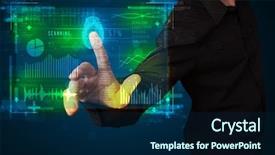  Presentation with technology - Presentation consisting of technology panel with finger print background and a navy blue colored foreground