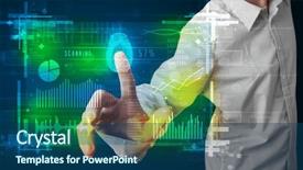  Presentation with technology - Cool new presentation design with technology panel with finger print backdrop and a ocean colored foreground