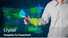  Presentation with technology - Amazing presentation theme having technology panel with finger print backdrop and a  colored foreground