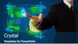  Presentation with 3d printing technology - Cool new presentation theme with technology panel with finger print backdrop and a ocean colored foreground