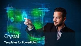  Presentation with technology - Beautiful PPT layouts featuring technology panel with finger print backdrop and a ocean colored foreground