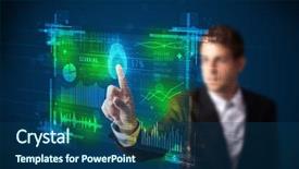  Presentation with technology - Audience pleasing slides consisting of technology panel with finger print backdrop and a ocean colored foreground