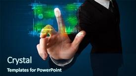  Presentation with 3d printing technology - Cool new theme with technology panel with finger print backdrop and a navy blue colored foreground