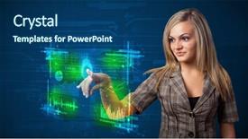  Presentation with technology - Amazing slide deck having technology panel with finger print backdrop and a  colored foreground