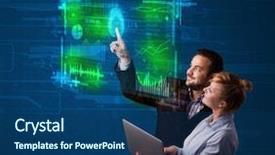  Presentation with business programming code abstract technology - Colorful presentation design enhanced with technology panel with finger print backdrop and a  colored foreground