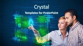  Presentation with business programming code abstract technology - PPT theme enhanced with technology panel with finger print background and a  colored foreground