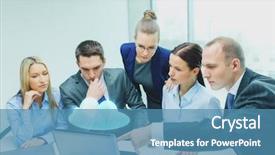  Presentation with virtual team - Cool new presentation design with technology people and cloud computing backdrop and a teal colored foreground