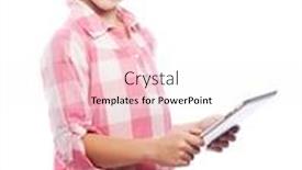  Presentation with education technology - Amazing slide deck having technology people and education concept - little girl with tablet computer backdrop and a white colored foreground