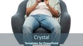  Presentation with young happy people smiling - Theme with technology-people-and-furniture-concept background and a ocean colored foreground