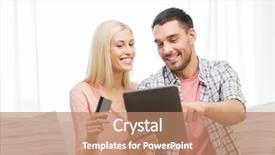  Presentation with money online shopping - Beautiful slides featuring technology people e-money backdrop and a coral colored foreground