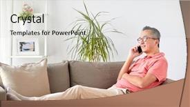  Presentation with communication - Amazing slide set having technology people lifestyle and communication backdrop and a light gray colored foreground