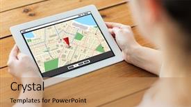  Presentation with navigation - Theme having technology people and navigation concept background and a coral colored foreground