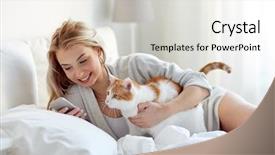  Presentation with pets - Cool new theme with technology pets communication and people backdrop and a light gray colored foreground