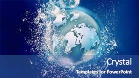  Presentation with water technology - Colorful presentation design enhanced with technology planet under water backdrop and a ocean colored foreground