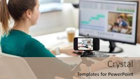  Presentation with video production - PPT layouts featuring technology-post-production-and-vlog background and a coral colored foreground