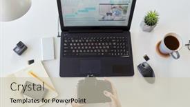  Presentation with video production - Slide deck with technology-post-production-and-vlog background and a soft green colored foreground