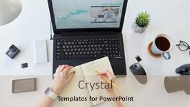  Presentation with video production - Presentation enhanced with technology-post-production-and-vlog background and a coral colored foreground