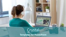  Presentation with video production - Presentation with technology-post-production-and-vlog background and a ocean colored foreground