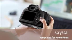  Presentation with video production - PPT layouts having technology-post-production-and-vlog background and a coral colored foreground