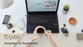  Presentation with video production - PPT theme featuring technology-post-production-and-vlog background and a soft green colored foreground