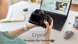  Presentation with video production - Amazing slide set having technology-post-production-and-vlog backdrop and a coral colored foreground