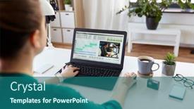  Presentation with video production - Slide deck consisting of technology-post-production-and-vlog background and a ocean colored foreground