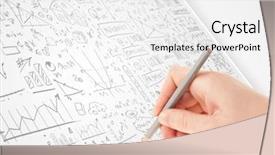  Presentation with sketching - Colorful PPT theme enhanced with technology processing - human hand sketching multiple ideas backdrop and a white colored foreground