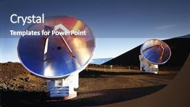  Presentation with satellite - PPT theme with technology radar - satellite background and a ocean colored foreground