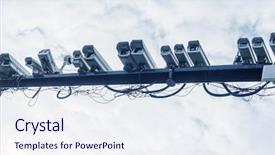  Presentation with traffic road - Slide deck featuring technology radar - traffic camera above road background and a sky blue colored foreground