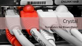  Presentation with ethernet - Slides enhanced with technology red - ethernet cables connected to switch background and a coral colored foreground