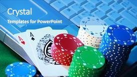  Presentation with poker - Presentation design having technology red blue - conceptual shot for online poker background and a teal colored foreground
