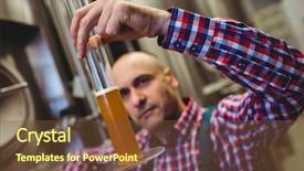  Presentation with brewery - PPT theme with technology refresh - owner examining beer in glass background and a tawny brown colored foreground