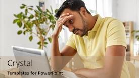  Presentation with remote working - Slide deck having technology-remote-job-and-business background and a coral colored foreground