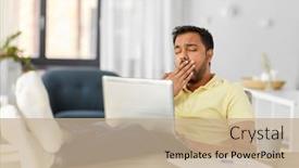  Presentation with home office - Theme enhanced with technology-remote-job-and-lifestyle background and a coral colored foreground