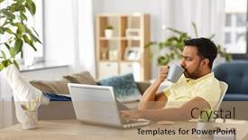  Presentation with indian tea - PPT layouts having technology-remote-job-and-lifestyle background and a coral colored foreground