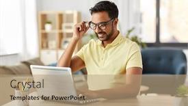  Presentation with remote working - Cool new PPT layouts with technology-remote-job-and-lifestyle backdrop and a coral colored foreground