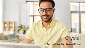  Presentation with remote working - Theme enhanced with technology-remote-job-and-lifestyle background and a lemonade colored foreground