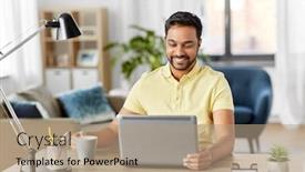  Presentation with indian tea - Presentation design enhanced with technology-remote-job-and-lifestyle background and a coral colored foreground