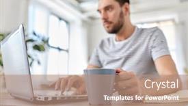  Presentation with tea coffee - Theme with technology-remote-job-and-lifestyle background and a coral colored foreground