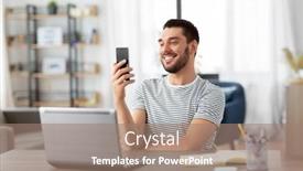  Presentation with remote working - PPT theme consisting of technology-remote-job-and-people background and a coral colored foreground