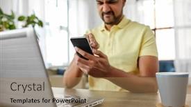  Presentation with angry people - Slides having technology-remote-job-and-people background and a coral colored foreground