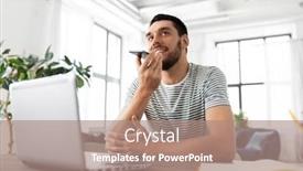  Presentation with recorder - Slide deck enhanced with technology-remote-job-and-people background and a coral colored foreground