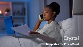  Presentation with remote working - Slides having technology-remote-job-and-people background and a gray colored foreground