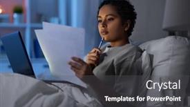  Presentation with remote working - Presentation theme consisting of technology-remote-job-and-people background and a dark gray colored foreground