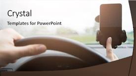  Presentation with robot wheel - Cool new slides with technology roadmap - man behind wheel with smartphone backdrop and a  colored foreground