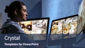  Presentation with monitoring - Theme enhanced with technology safeguard monitoring home security background and a ocean colored foreground