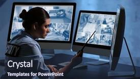  Presentation with monitoring - PPT layouts having technology safeguard monitoring home security background and a tawny brown colored foreground