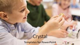  Presentation with education children technology science - Amazing slide deck having technology science and people concept backdrop and a lemonade colored foreground