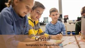  Presentation with education children technology science - Audience pleasing PPT theme consisting of technology science and people concept backdrop and a coral colored foreground