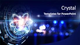  Presentation with neon - Presentation theme featuring technology science concept background and a navy blue colored foreground